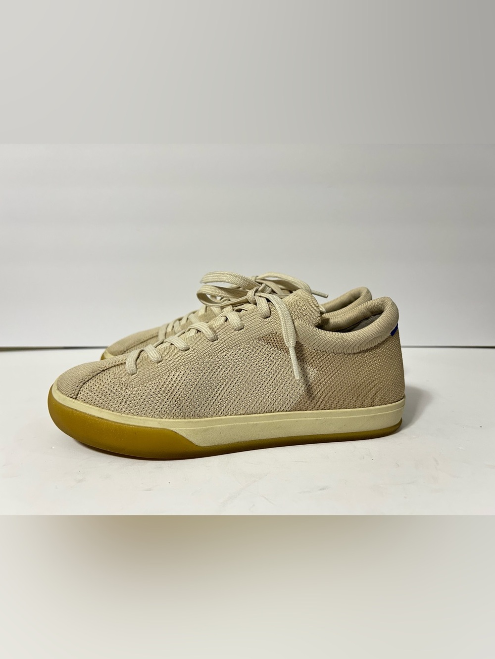 Rothy’s The Lace Up Knit Fabric Sneakers Casual Shoes Womens Sz 7 Off White